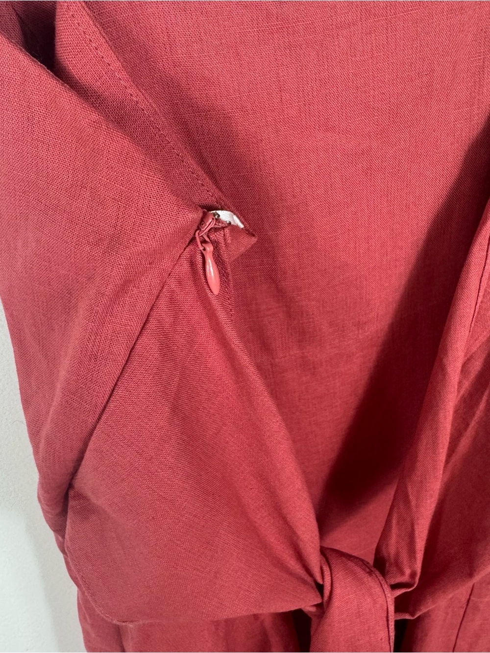 Lulus Louetta Rust Red Linen Blend Button-Down Mini Dress NEW Medium Summer - Picture 10 of 10